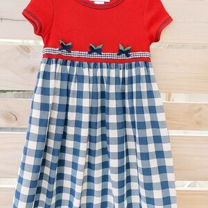 Bonnie Jean Red and Blue Plaid Kids Dress